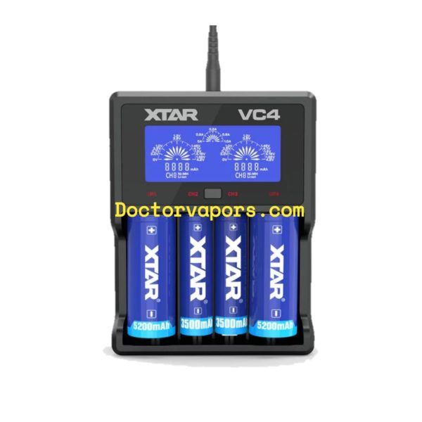 XTAR VC4 Battery Charger, 4 Bays Charger for 3.6V 3.7V Li-ion Batteries